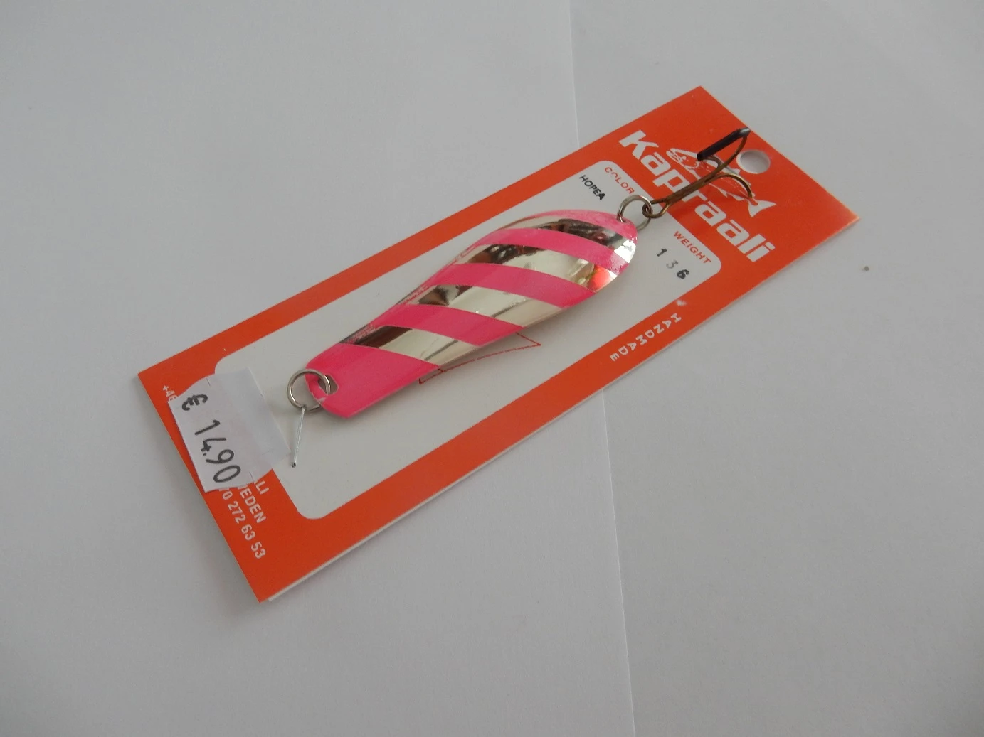 Kapraali,Malli:7 13g,väri:Hopea -Pinkki-raidoilla 2 Kapraali,Malli:7 13g,väri:Hopea -Pinkki-raidoilla - Image 2