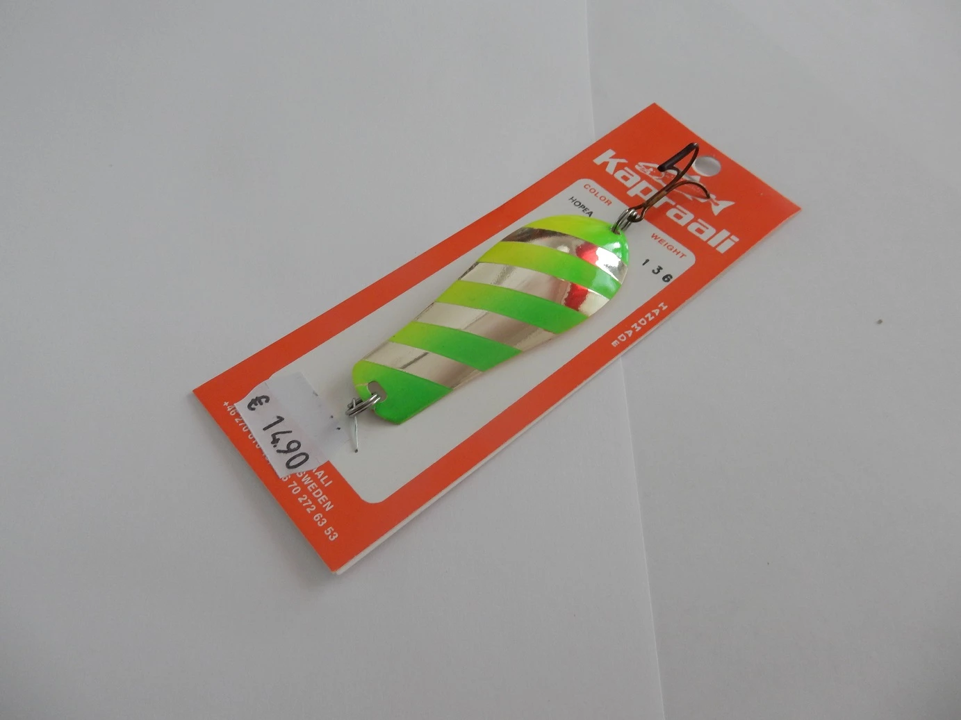 Kapraali,Malli:7 13g,väri:Hopea -Kelta-Vihreillä-raidoilla 2 Kapraali,Malli:7 13g,väri:Hopea -Kelta-Vihreillä-raidoilla - Image 2