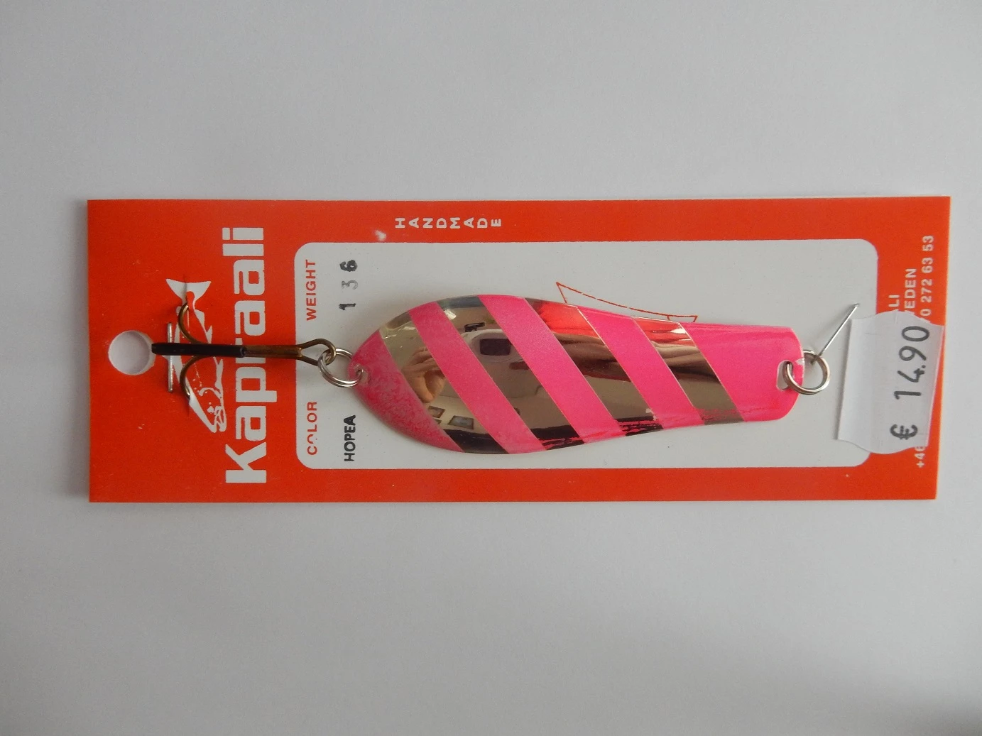 Kapraali,Malli:7 13g,väri:Hopea -Pinkki-raidoilla 1 Kapraali,Malli:7 13g,väri:Hopea -Pinkki-raidoilla